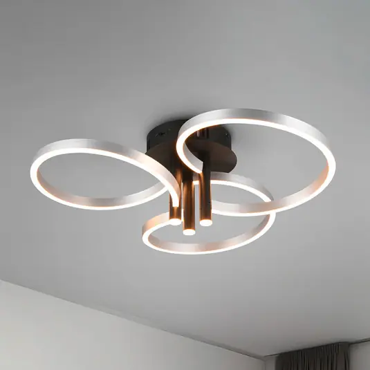 LED stropní svítidlo Caruso, hliník/černá, Ø 66 cm, kov CCT dim Akční Nabídka