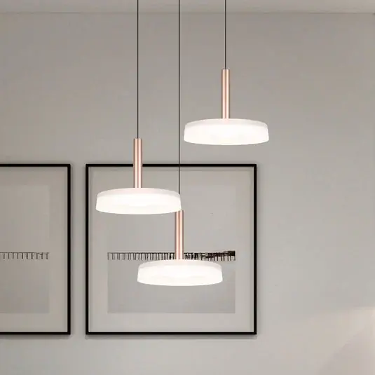 Závěsné svítidlo LED Celeste, bílá/hnědá, Ø 35 cm 3 světla, sklo tlumené Vysoce Kvalitní