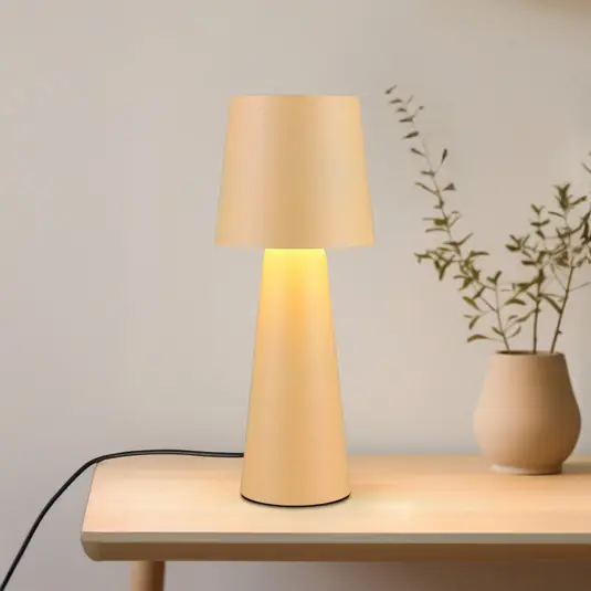Časově Omezené Nubijská stolní lampa, béžová, výška 40 cm, kov, E27