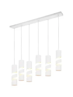 Koupit Online Závěsné svítidlo Stream, bílé Délka 100 cm 6 světelných zdrojů GU10 z kovu