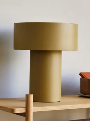 Nízká Cena HÜBSCH Aki stolní lampa, khaki, železo, E27, výška 37 cm