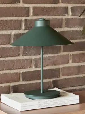 Cenově Výhodný HÜBSCH Stolní lampa Shape, tmavě zelená, železo, E14