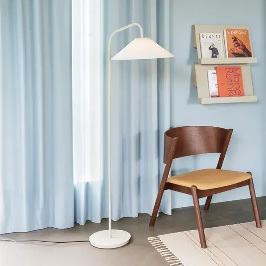 HÜBSCH Masivní stojací lampa, bílá, písek, sklo, železo, E27 Akce