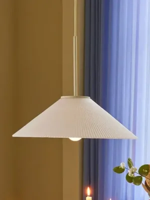 Sezónní Sleva HÜBSCH Solid závěsné svítidlo, bílá, písek, sklo, železo, E27