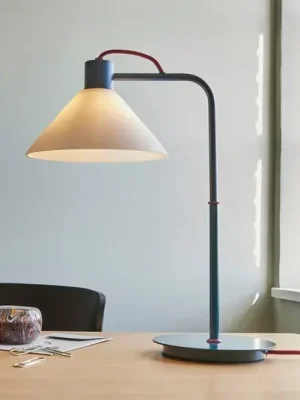 Přímo Od Výrobce HÜBSCH Bodová stolní lampa, modrá, bílá, sklo, železo, E27