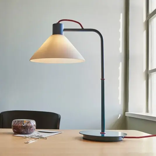 Přímo Od Výrobce HÜBSCH Bodová stolní lampa, modrá, bílá, sklo, železo, E27