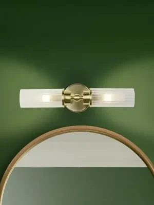 Cenová Bomba Nástěnné svítidlo Imperial, mosaz, 2 světla, ocel, sklo, IP44