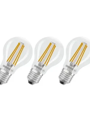 Levný OSRAM LED žárovka Filament E27 3,8W 827 EEK A 3-pack