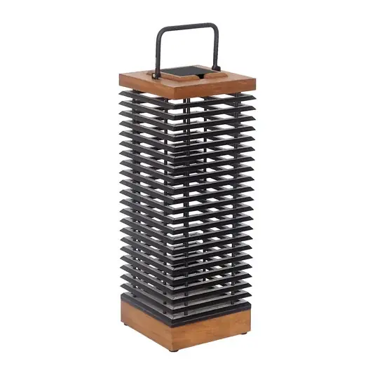Les Jardins LED solární lucerna Tekura, teak/šedá, 66 cm Značkový