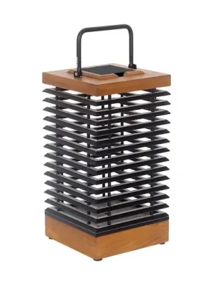Speciální Cena Les Jardins LED solární lucerna Tekura, teak/šedá, 46,5 cm