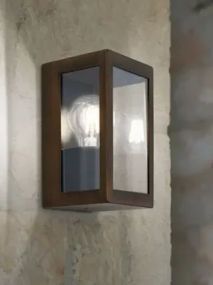 Venkovní nástěnné svítidlo Lumina, rezavá černá, nerezová ocel, sklo, IP44 Zlevněný