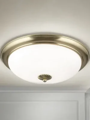 Zlevněný Stropní svítidlo Empire, Ø 48 cm, mosaz, matné opálové sklo