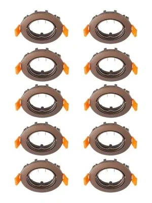 Prios vestavné stropní svítidlo Fibur, bronz, zinek, Ø 8,2 cm, 10 kusů Novinka