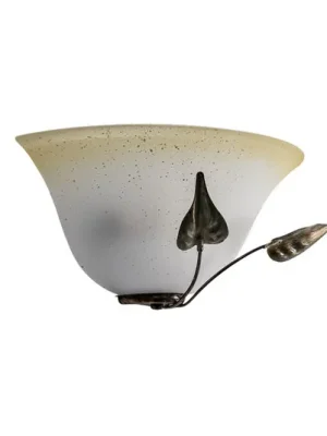 Vrácení Zdarma Nástěnné světlo Mira, krémová/bronzová, sklo, šířka 30 cm, E27