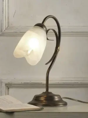 Speciální Cena Stolní lampa Odino, jednoplamenná, bronzová, kov, sklo