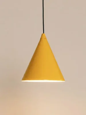 Značkový Závěsné světlo Form, hořčičně žluté, kov, Ø 24 cm, kužel, E27