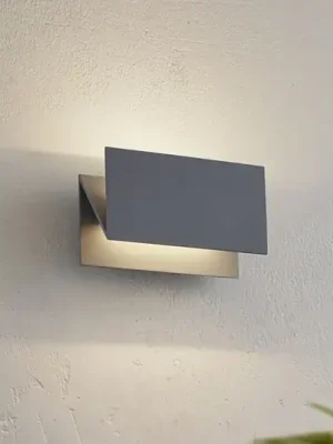 Dokud Zásoby Vydrží Venkovní nástěnné LED svítidlo Lucande Meja, šedé, kovové, 27 cm, IP54