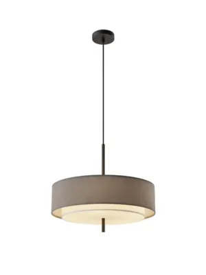 Závěsné svítidlo Maytoni Bergamo, šedá/černá, Ø 50 cm, len Oblíbený
