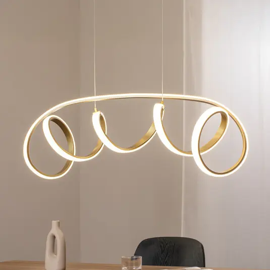 Závěsné svítidlo Kira LED, zlatá barva, délka 102 cm, 4000 K Expresní Doručení