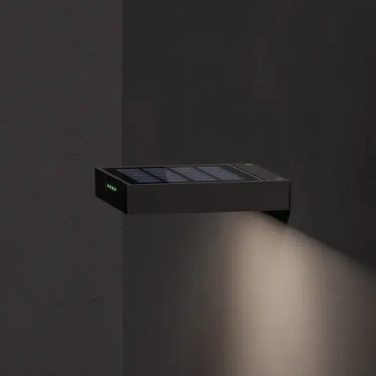 KLEWE LED solární nástěnné světlo ALA WALL, antracit, hliník, IP65 Víkendová Akce