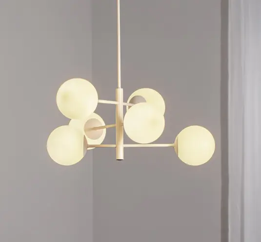 Odeslání Ihned Závěsné světlo Aurora, bílé, Ø 60 cm, 6 světel, sklo, E14