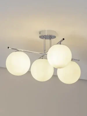 Nejlepší Volba Stropní světlo Aurora, chrom, Ø 50 cm, 4 světla, sklo, E14