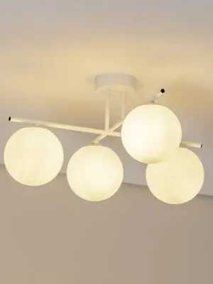 Vysoce Kvalitní Stropní světlo Aurora, bílé, Ø 50 cm, 4 světla, sklo, E14