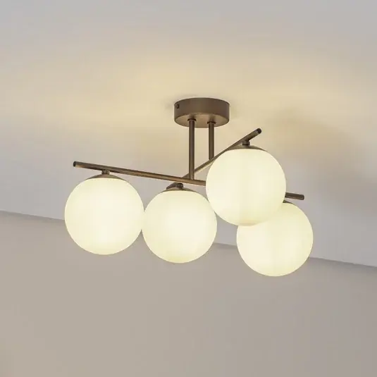 Stropní světlo Aurora, hnědé, Ø 50 cm, 4 světla, sklo, E14 Originální