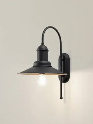 Nástěnné svítidlo Lorato, černé, výška 48 cm, kov, E27 Akční Nabídka