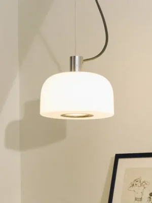Závěsné světlo Flos Bellhop Glass S1, barva hliníku, sklo, Ø 33 cm Vysoce Kvalitní