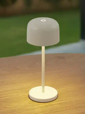Akční Cena Lucande LED stolní lampa Quill, béžová, CCT, stmívatelné