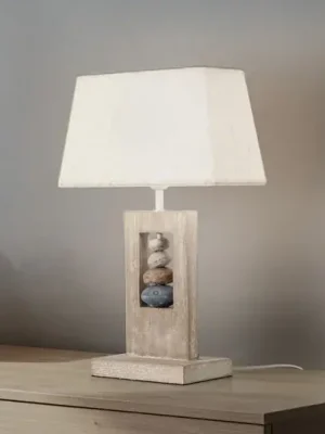 Víkendová Akce Stolní lampa Miriel, výška 46 cm, textil, dřevo