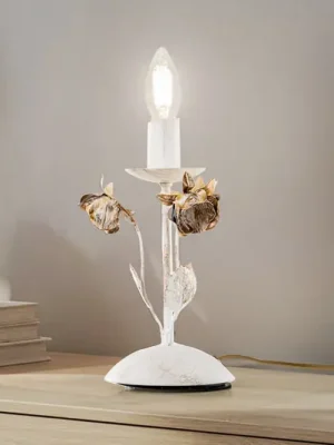 Stolní lampa Carolina, barva slonové kosti, 1 světlo, železo Vysoce Kvalitní