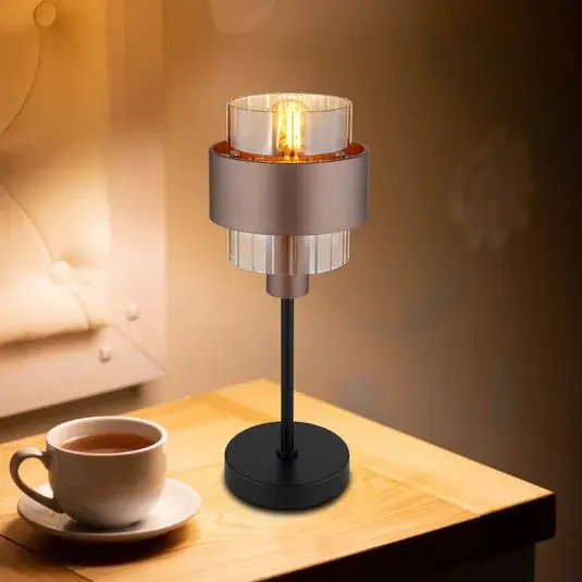 Stolní lampa Milley, výška 47 cm, bronzová barva, kov Nízká Cena