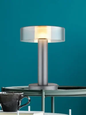 Pouze Dnes LED stolní lampa Grant, výška 31 cm, kouřově šedá, kov