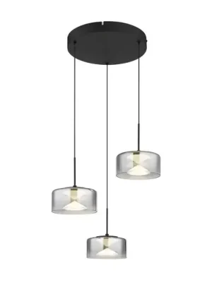 Výhodná Nabídka Belinda LED závěsné světlo, Ø 40 cm, kouřově šedá, 3 světla, sklo