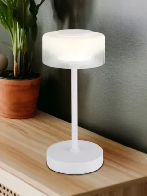 Originální Stolní lampa LED Belinda, bílá, výška 33 cm, kovová