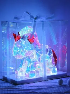 LED stolní lampa Brondar jednorožec, červená, výška 26 cm Novinka