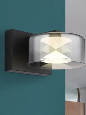 Belinda LED nástěnné světlo, kouřově šedá, šířka 15 cm, sklo Finální Výprodej