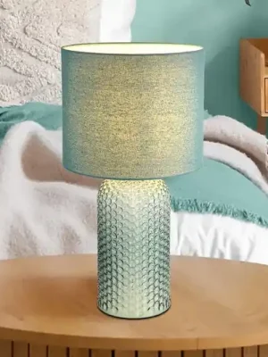 Stolní lampa Sofia, světle zelená, výška 50 cm, látka/sklo Kup Teď