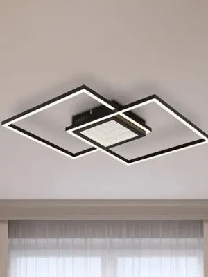 Vysoce Kvalitní LED stropní svítidlo Saunders, délka 43 cm, černé, 3D efekt