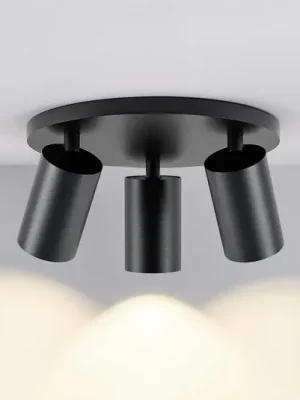 Stropní bodové osvětlení CAN TILT, černé, Ø 25 cm, 3 světla, kovové GU10 Bezpečná Platba