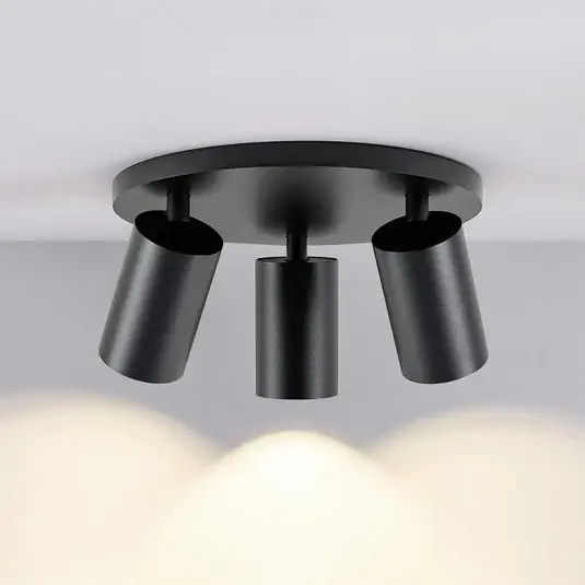 Stropní bodové osvětlení CAN TILT, černé, Ø 25 cm, 3 světla, kovové GU10 Bezpečná Platba
