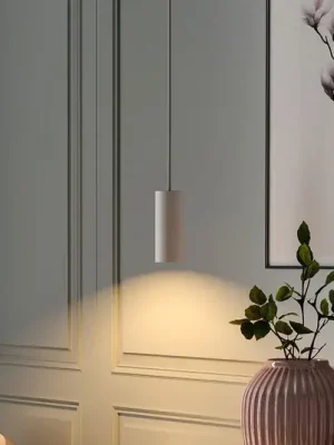 Závěsné světlo CAN, bílé, výška 15 cm, Ø 6 cm, kov, GU10 Víkendová Akce