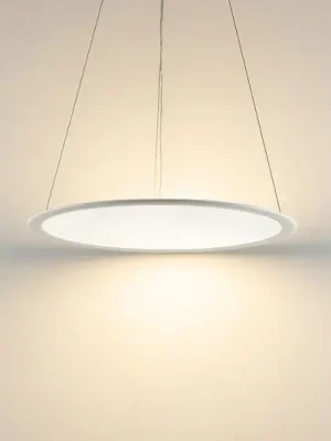 Ověřený Závěsné světlo PANEL, bílé, Ø 63 cm, kov, CCT, stmívatelné, 50 W