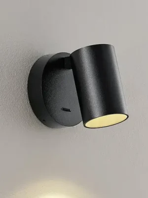 Nástěnné bodové svítidlo CAN TILT, černé, Ø 10 cm, kovový spínač GU10 Kup Teď