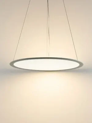 Závěsné světlo PANEL, šedé, Ø 63 cm, kov, CCT, stmívatelné, 50 W Super Cena