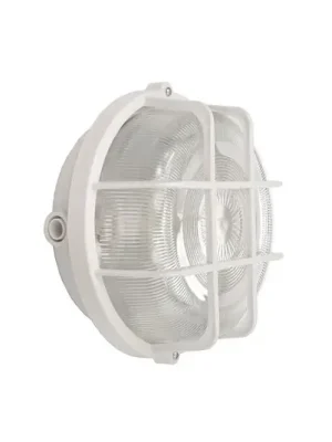 Sotano Retro lampa odolná proti vlhkosti, bílá, Ø 18 cm, plast IP44 Autentický