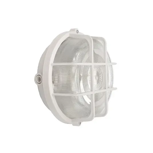 Sotano Retro lampa odolná proti vlhkosti, bílá, Ø 18 cm, plast IP44 Autentický