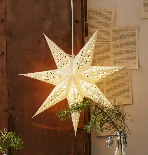 Krajková papírová hvězda, Ø 45 cm, bílá, bez osvětlení Expresní Doručení